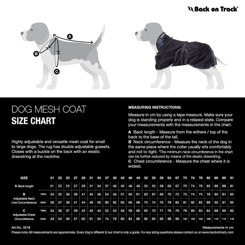 Hundedækken Mesh Classic Sort str 43 Back on Track Hundedækken Mesh Classic Sort str 43 Back on Track