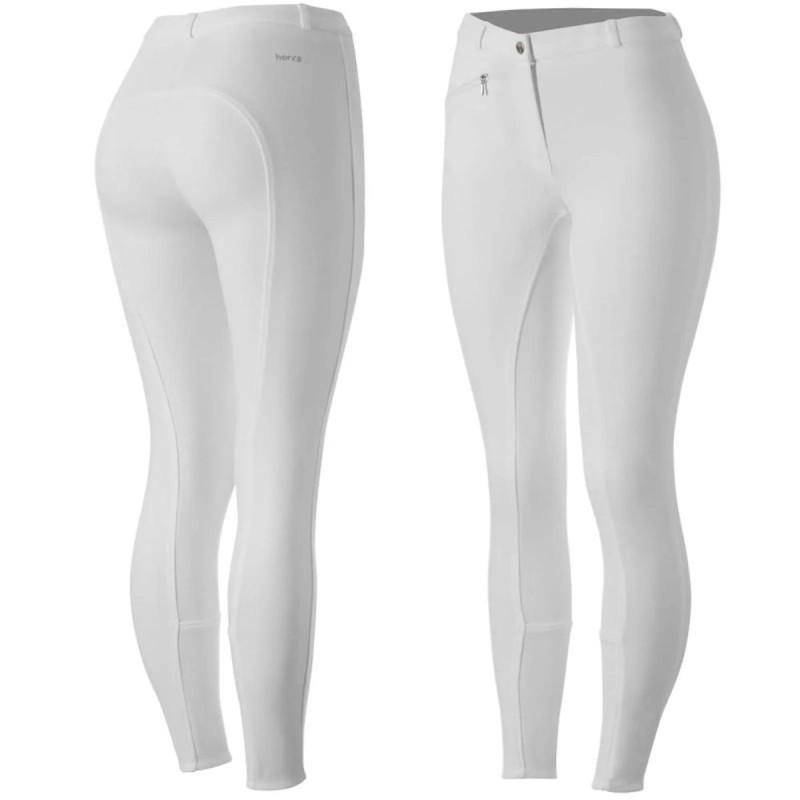Ridebukser Fullgrip Dame str. 44 Hvid