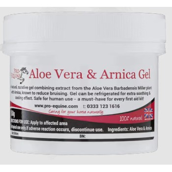 Aloe Vera & Arnica Gel - 150 gram - Førstehjælp til muskler og sener til Hest Aloe Vera & Arnica Gel - 150 gram - Førstehjælp til muskler og sener til Hest