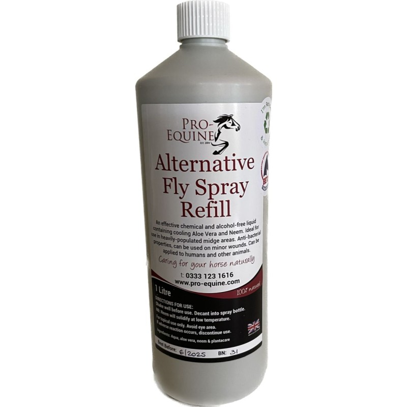 Alternativ Flue og Mitte spray 1000 ml uden forstøver til hest Alternativ Flue og Mitte spray 1000 ml uden forstøver til hest