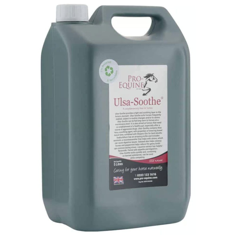 Ulsa-Soothe 5 liter - Tilskud mod mavesyre og mavesår til hest Ulsa-Soothe 5 liter - Tilskud mod mavesyre og mavesår til hest