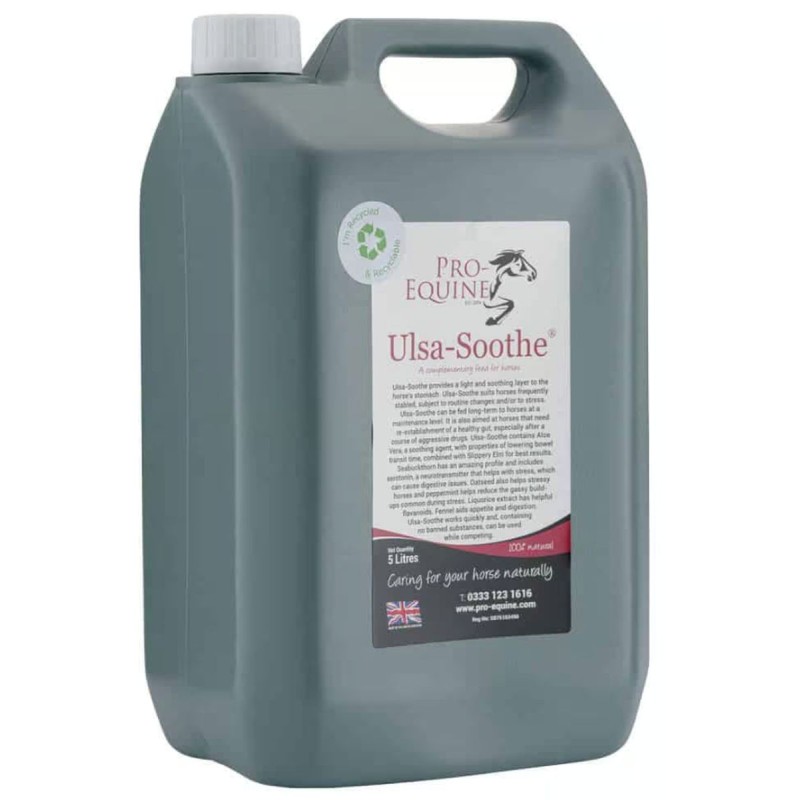 Ulsa-Soothe 5 liter - Tilskud mod mavesyre og mavesår til hest Ulsa-Soothe 5 liter - Tilskud mod mavesyre og mavesår til hest