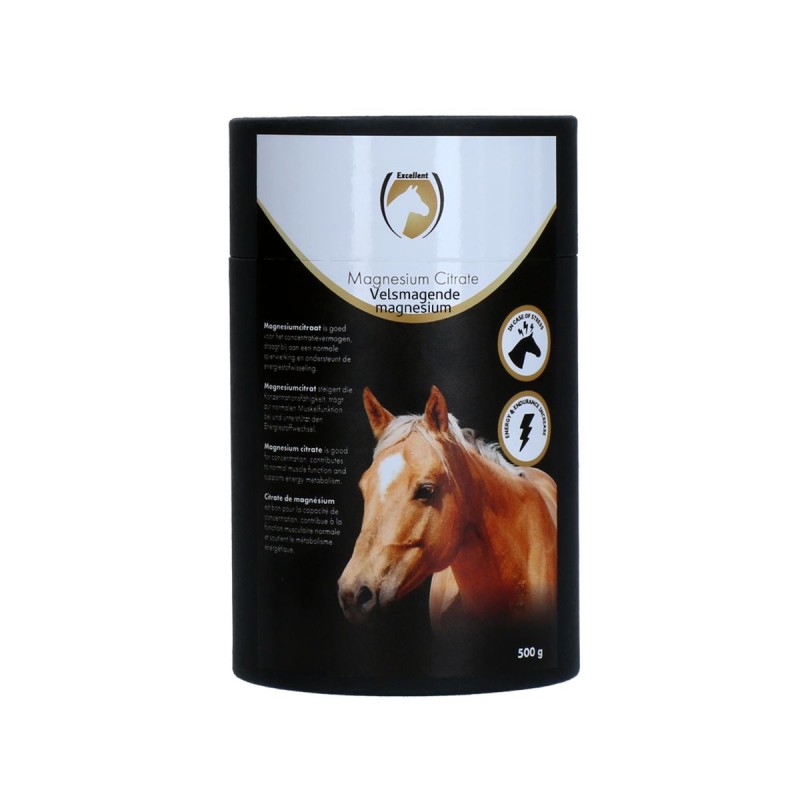 Velsmagende Magnesium citrat 500 gram - mod stress og muskelspændinger - Excellent Horse