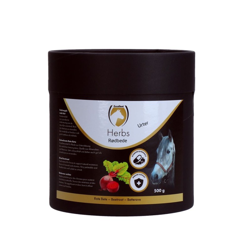 Rødbede tilskud 500 g - Styrker immunforsvaret og fordøjelsen - Excellent Horse