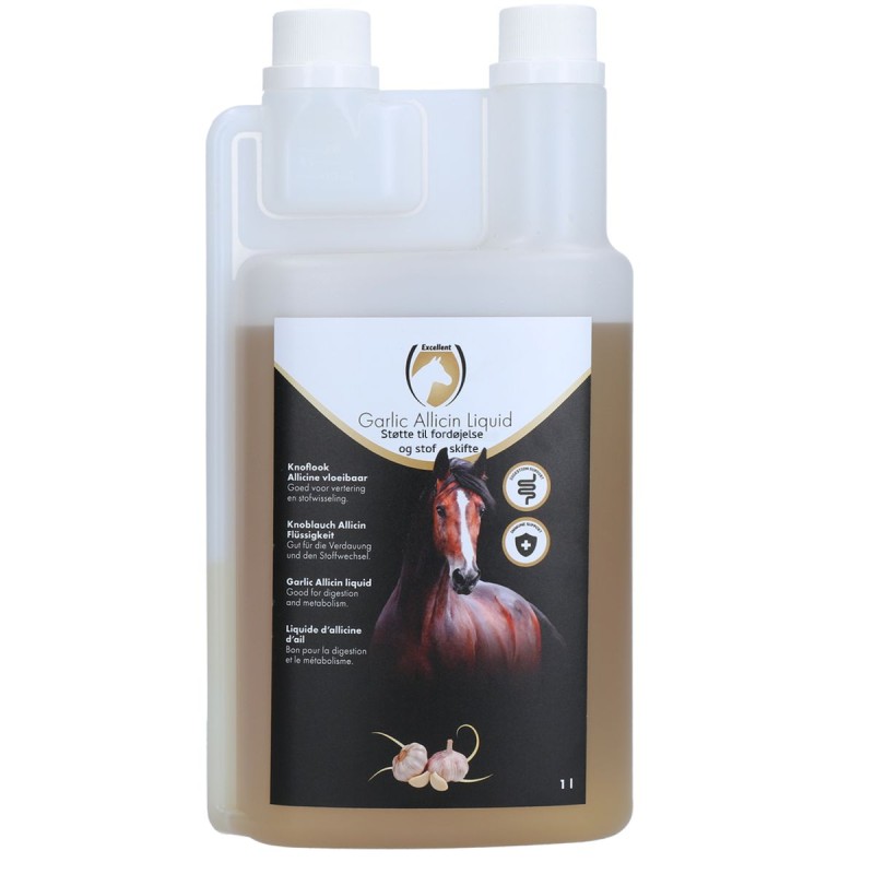 Hvidløgsallicin væske 1 liter - Styrker immunforsvaret og fordøjelsen - Excellent Horse Hvidløgsallicin væske 1 liter - Styrker immunforsvaret og fordøjelsen - Excellent Horse