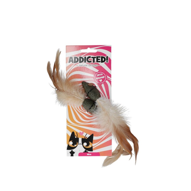 Mus med fjer kattelegetøj Addicted!