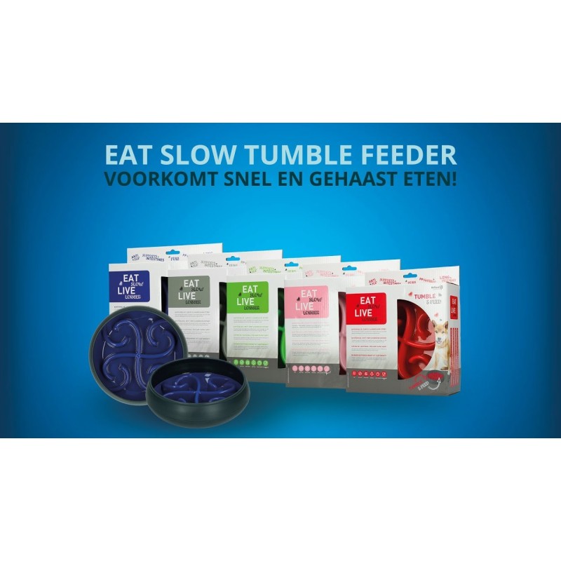 Eat Slow Live Longer Tumblerfoderautomat Grøn Eat Slow Live Longer Tumblerfoderautomat Grøn