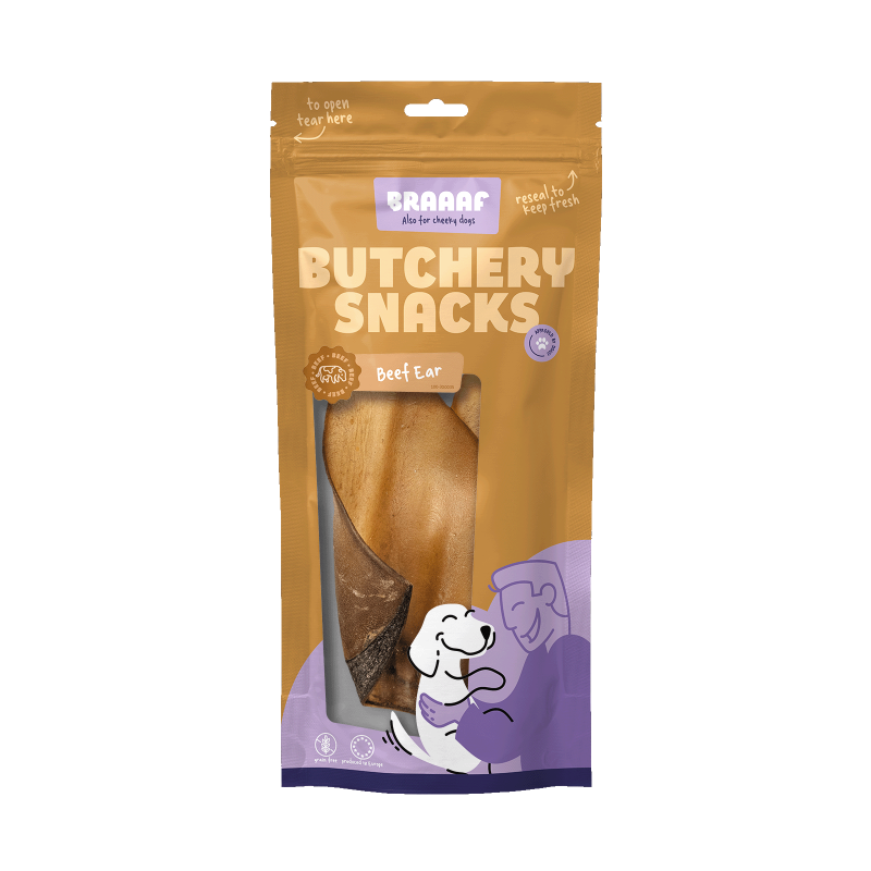 Braaaf Slagtersnacks Okseøre 2 stk. Braaaf Slagtersnacks Okseøre 2 stk.
