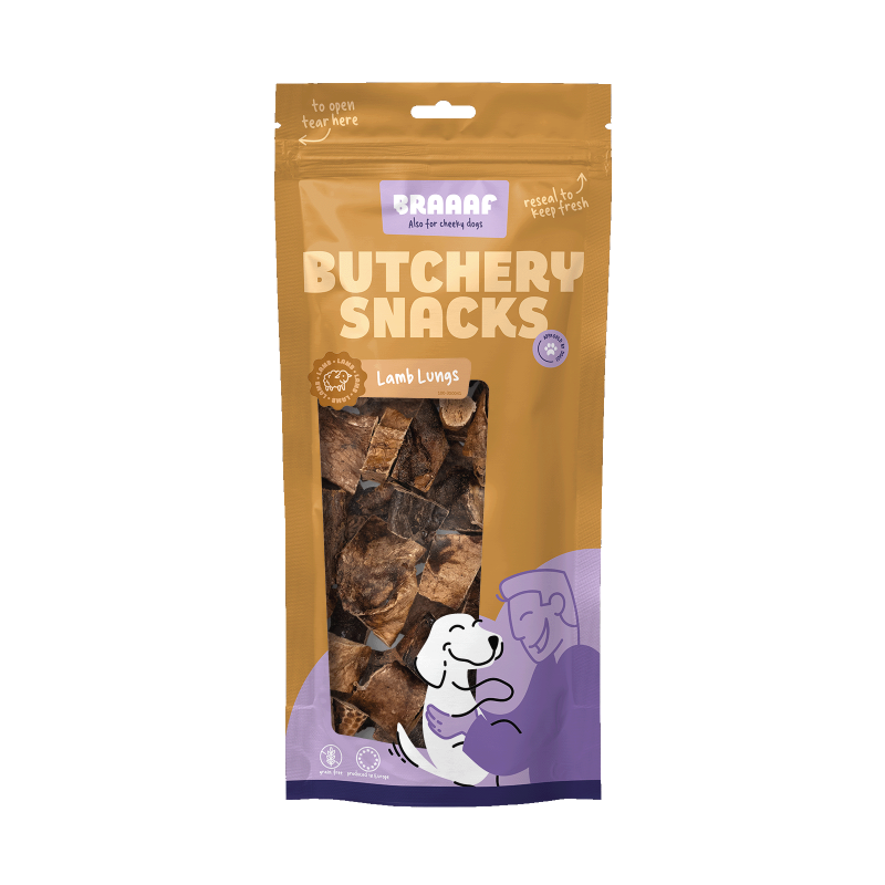 Braaaf Slagter Snacks Lam Lunger 85 g Braaaf Slagter Snacks Lam Lunger 85 g