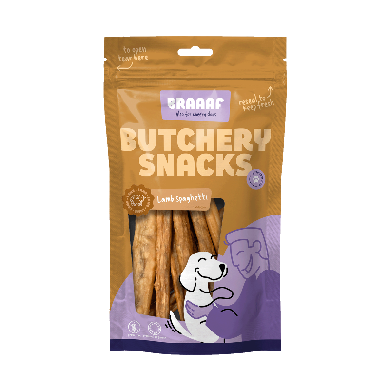 Braaaf Slagtersnacks Lammespaghetti 85 g Braaaf Slagtersnacks Lammespaghetti 85 g
