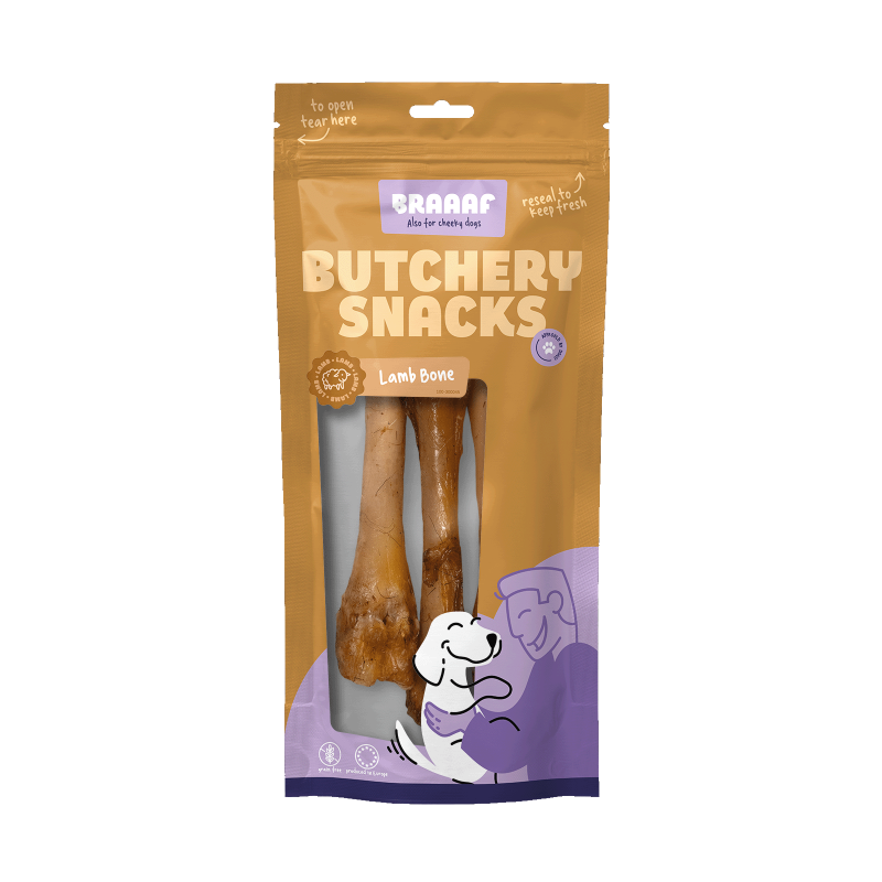 Braaaf Slagtersnacks Lammeben 3 stk Braaaf Slagtersnacks Lammeben 3 stk