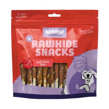Rawhide Roll Sticks And - 30 stk  Kornfri hundegodbidder Braaf
