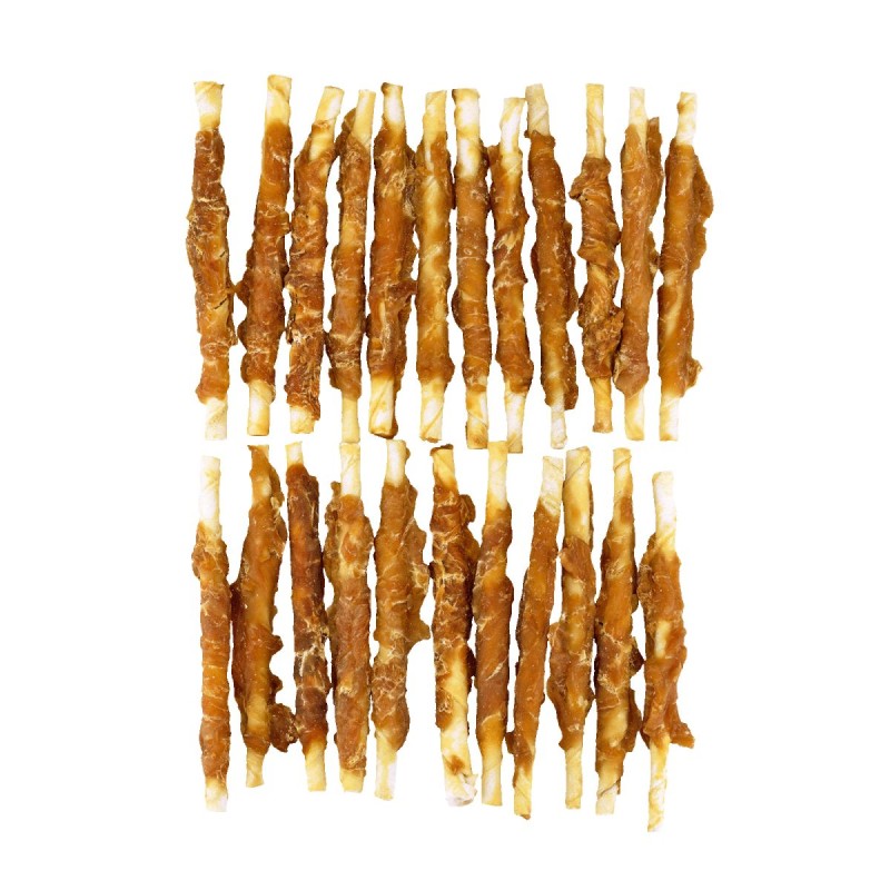 Rawhide Roll Sticks Kylling - 30 stk Kornfri hundegodbidder Braaf Rawhide Roll Sticks Kylling - 30 stk Kornfri hundegodbidder Braaf