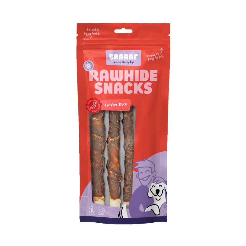 Braaaf Rawhide Twister And (3 stk.) - 25 cm Braaaf Rawhide Twister And (3 stk.) - 25 cm