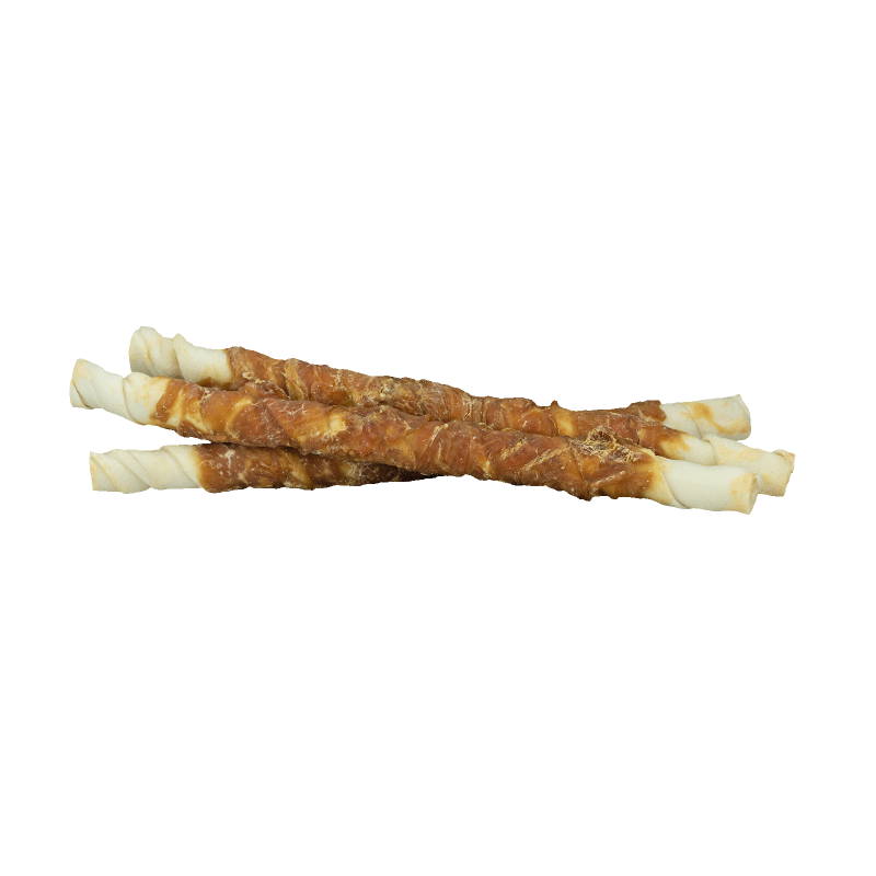 Braaaf Rawhide Twister Kylling (3 stk.) - 25 cm Braaaf Rawhide Twister Kylling (3 stk.) - 25 cm