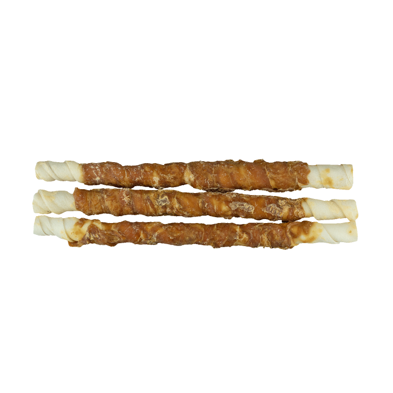 Braaaf Rawhide Twister Kylling (3 stk.) - 25 cm Braaaf Rawhide Twister Kylling (3 stk.) - 25 cm