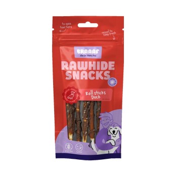 Rawhide Roll Sticks And - 8 stk  Kornfri hundegodbidder Braaf