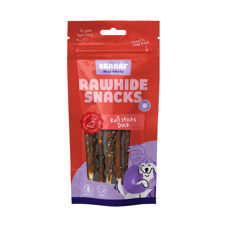 Braaaf Rawhide Roll Sticks And - 8 stk Braaaf Rawhide Roll Sticks And - 8 stk