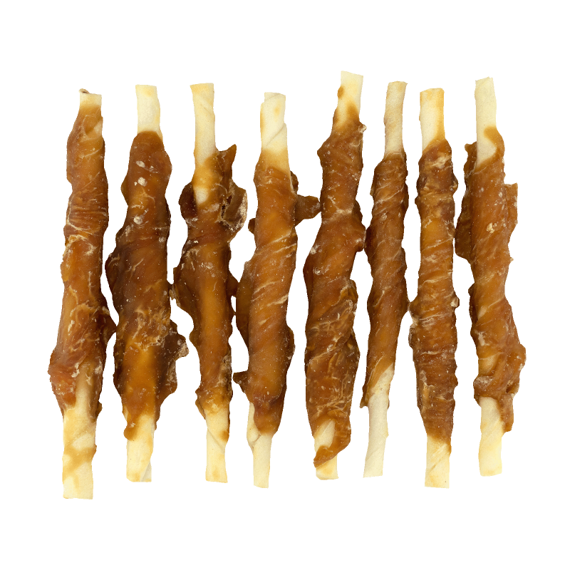 Braaaf Rawhide Roll Sticks Kylling - 8 stk Braaaf Rawhide Roll Sticks Kylling - 8 stk