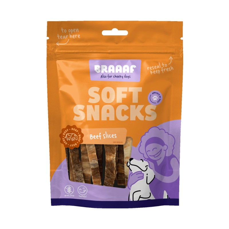 Bløde snacks - Oksekød og fisk Kornfri Braaaf Hundegodbidder