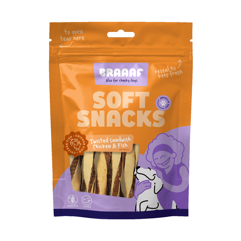 Braaaf Soft Snack Twisted Sandwich - Kylling Braaaf Soft Snack Twisted Sandwich - Kylling