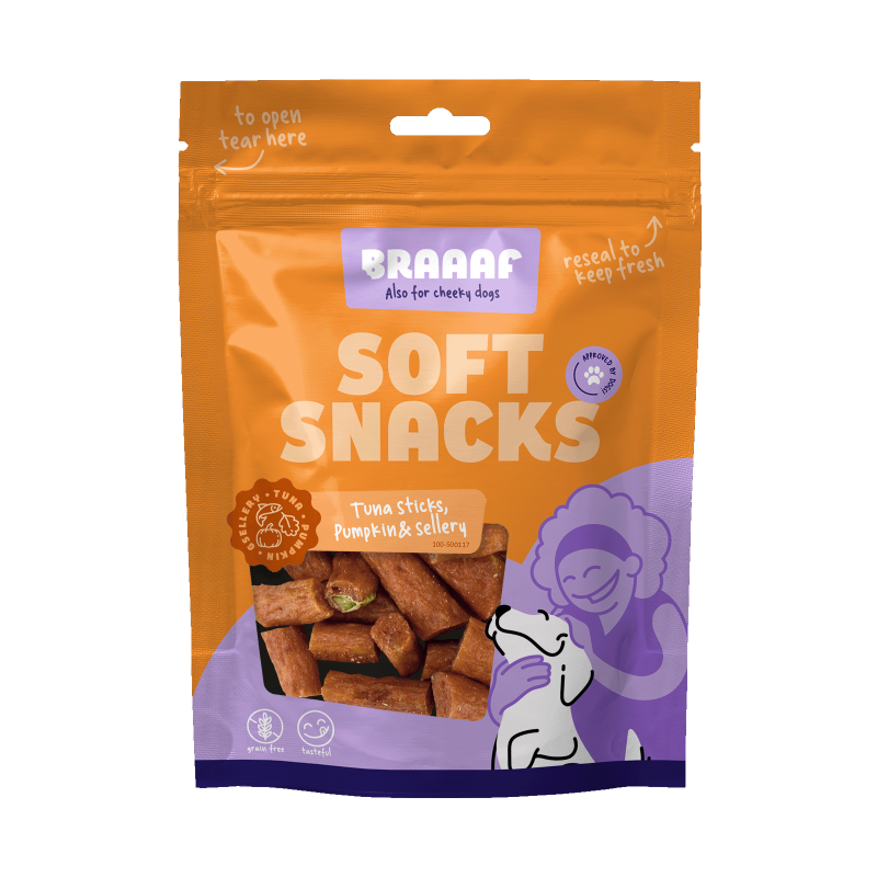 Braaaf Blød snack med tun, græskar og selleri Braaaf Blød snack med tun, græskar og selleri