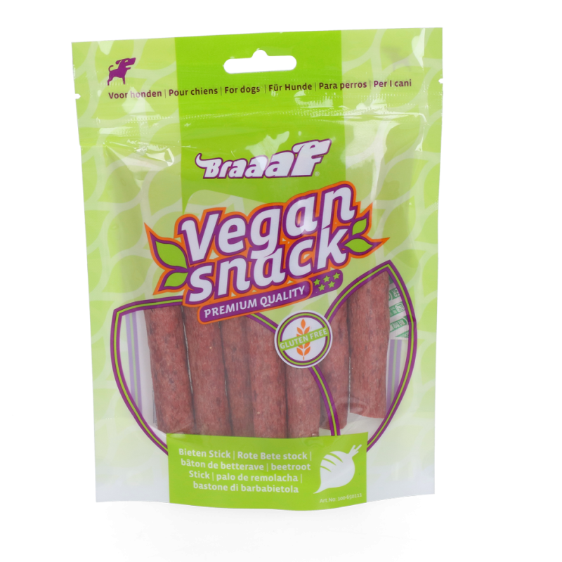 Vegansk snack-rødbedestang - Glutenfri Braaaf Hundegodbidder Vegansk snack-rødbedestang - Glutenfri Braaaf Hundegodbidder