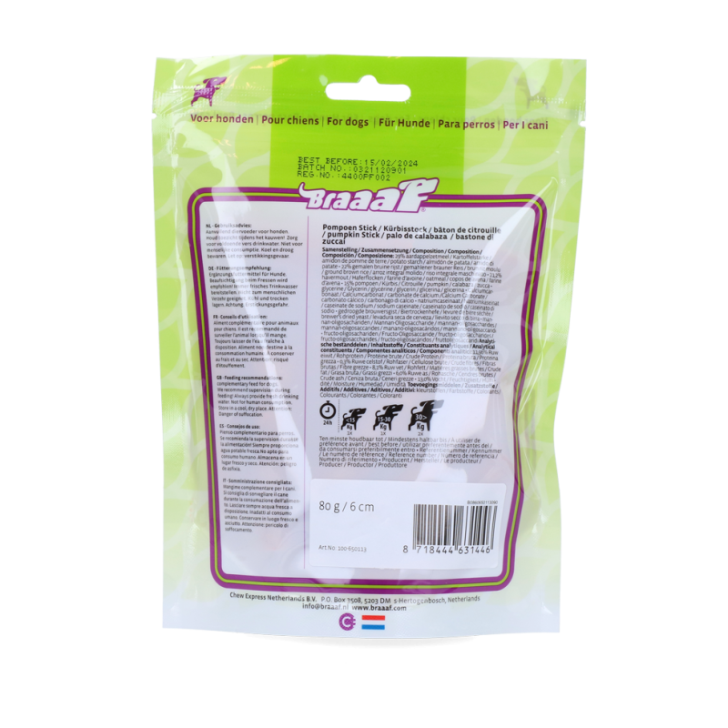 Braaaf Vegansk Snack Græskarpind - 6 cm Braaaf Vegansk Snack Græskarpind - 6 cm