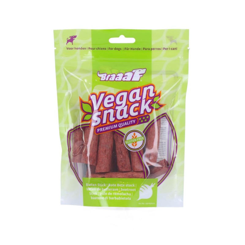 Vegansk snack-rødbedestang - Glutenfri Braaaf Hundegodbidder Vegansk snack-rødbedestang - Glutenfri Braaaf Hundegodbidder
