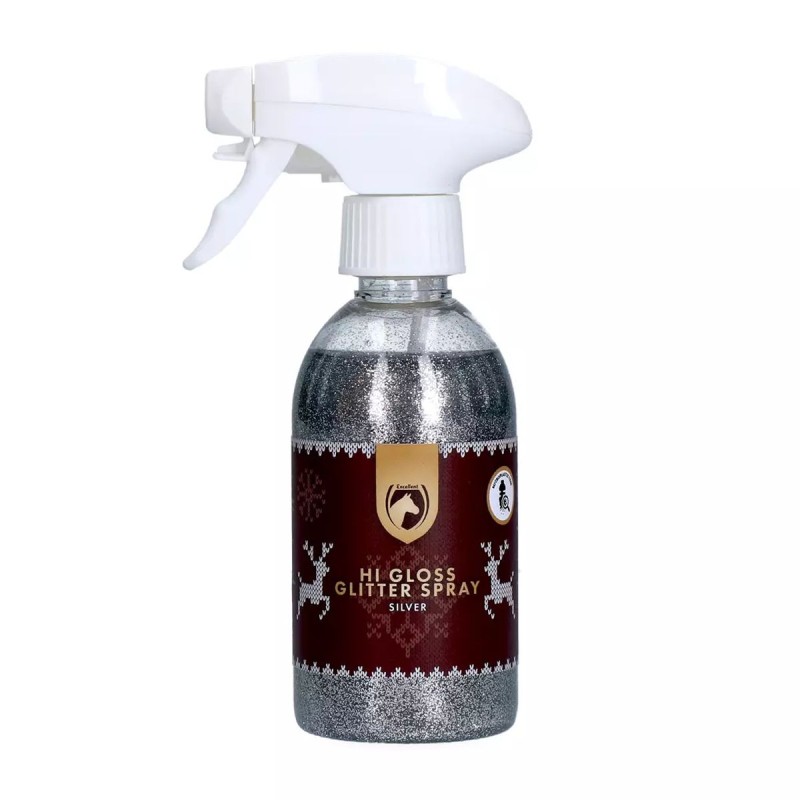 Excellent Horse Jul Hi Gloss Glitter Spray Sølv 250 ml Excellent Horse Jul Hi Gloss Glitter Spray Sølv 250 ml