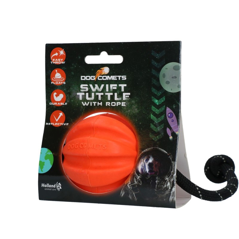 Swift Tuttle med reb orange Hundelegetøj Dog Comets