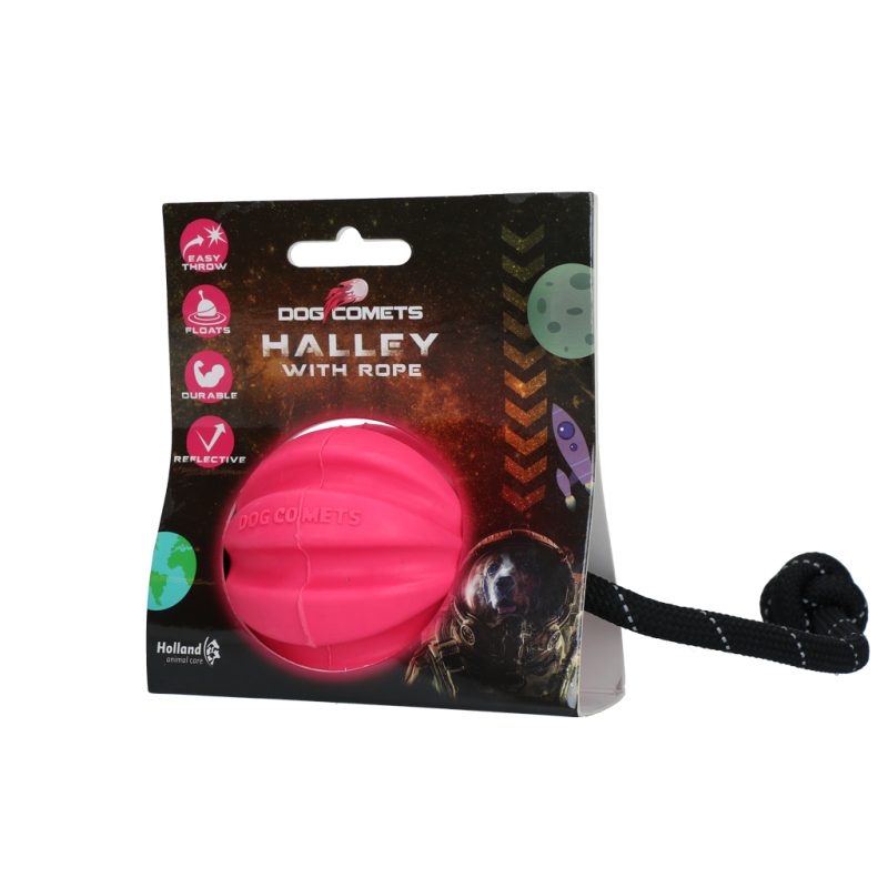 Dog Comets Halley med reb i lyserød Dog Comets Halley med reb i lyserød