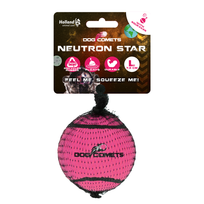 Dog Comets Neutron Star Tennisbold Med Pibelyd L Pink Dog Comets Neutron Star Tennisbold Med Pibelyd L Pink