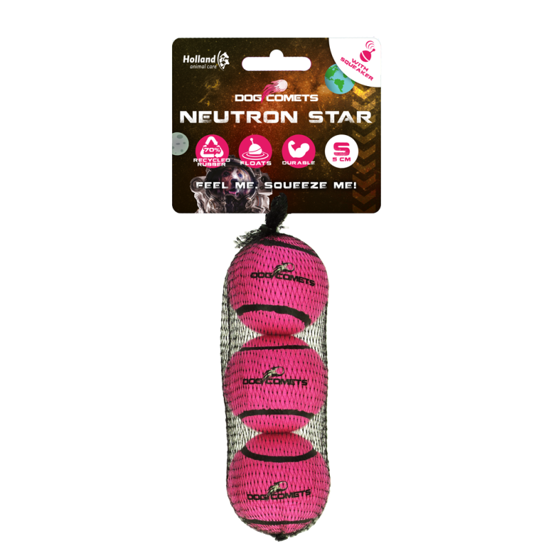Dog Comets Neutron Star Tennisbold Med Pirrende S Pink (3-pak) Dog Comets Neutron Star Tennisbold Med Pirrende S Pink (3-pak)