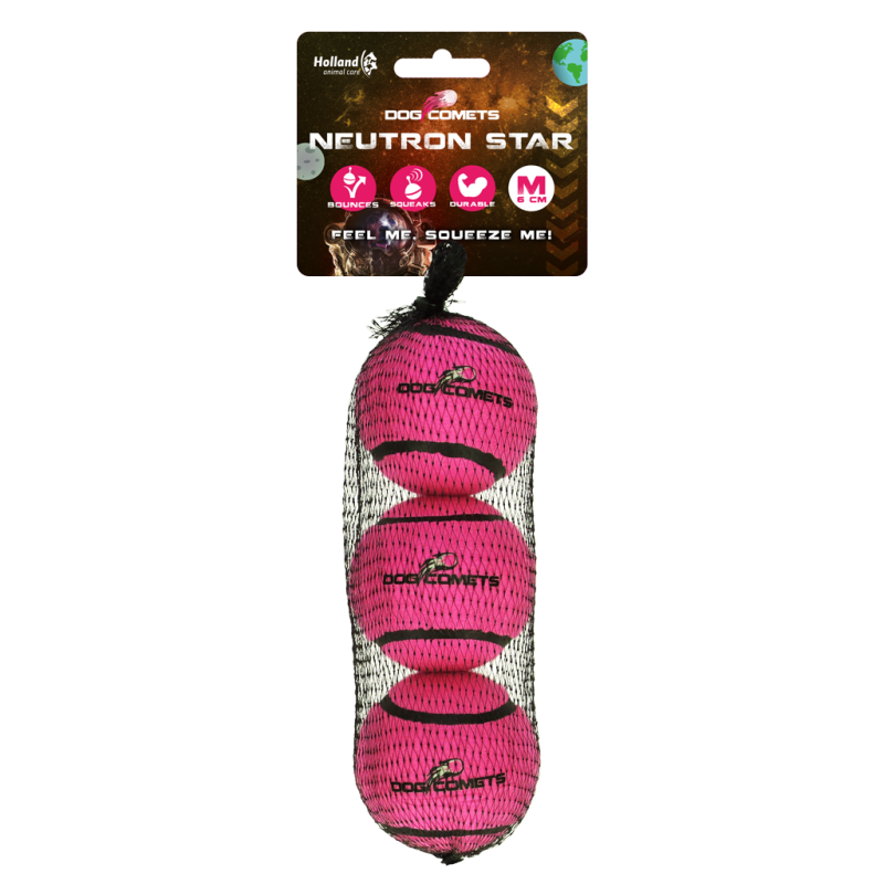 Dog Comets Neutron Star Tennisbold Med Pibelyd M Pink (3-pak) Dog Comets Neutron Star Tennisbold Med Pibelyd M Pink (3-pak)