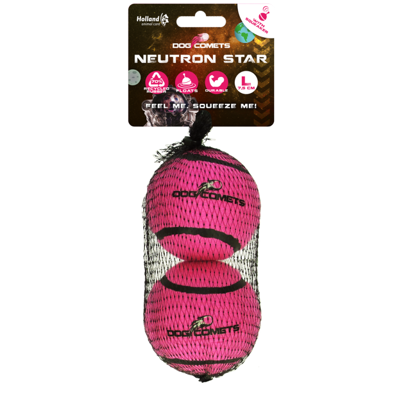Dog Comets Neutron Star Tennisbold Med Pirrende L Pink (2-pak) Dog Comets Neutron Star Tennisbold Med Pirrende L Pink (2-pak)