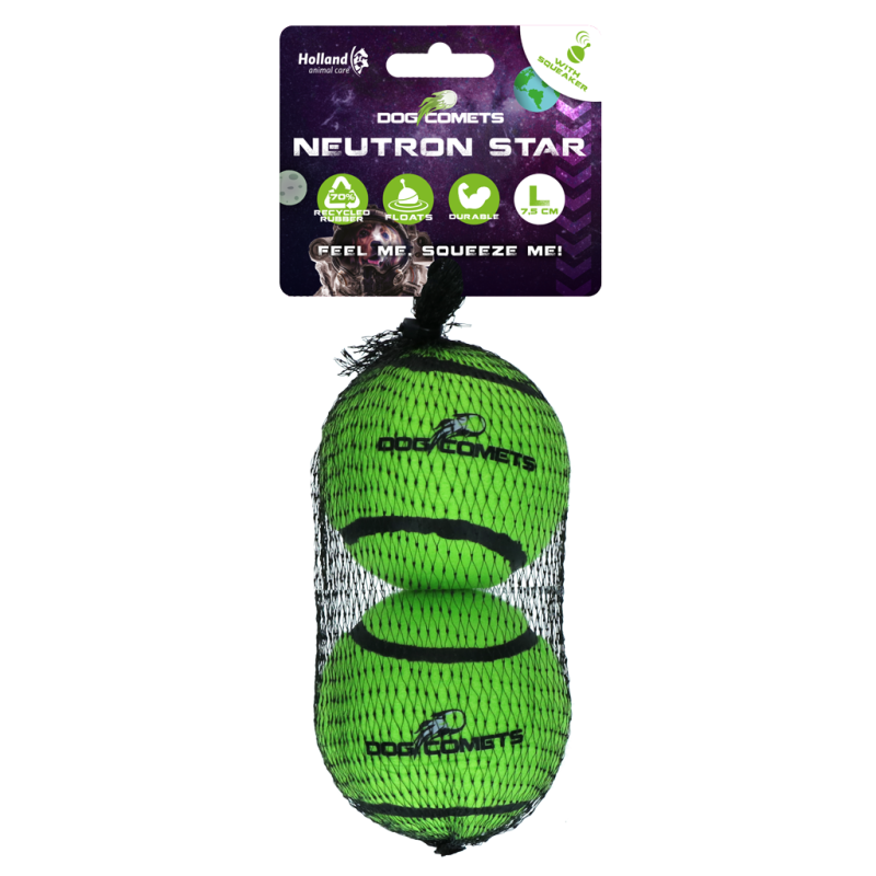 Dog Comets Neutron Star Tennisbold Med Pirrende L Grøn (2-pak) Dog Comets Neutron Star Tennisbold Med Pirrende L Grøn (2-pak)