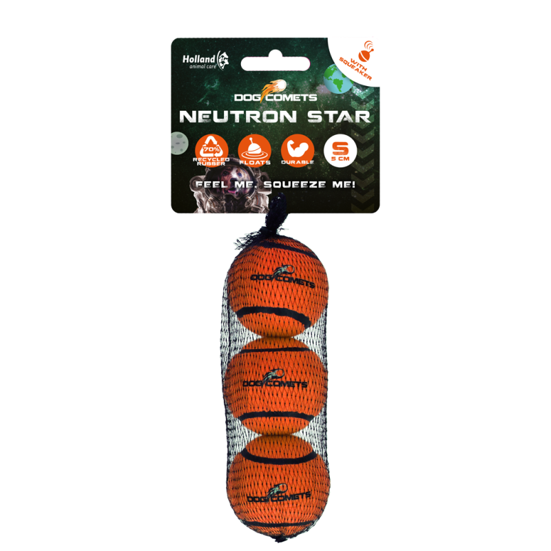 Dog Comets Neutron Star Tennisbold med Pirrende S Orange (3-pak) Dog Comets Neutron Star Tennisbold med Pirrende S Orange (3-pak)