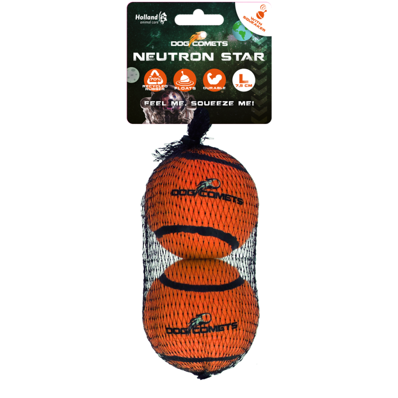Dog Comets Neutron Star Tennisbold Med Pirrende L Orange (2-pak) Dog Comets Neutron Star Tennisbold Med Pirrende L Orange (2-pak)