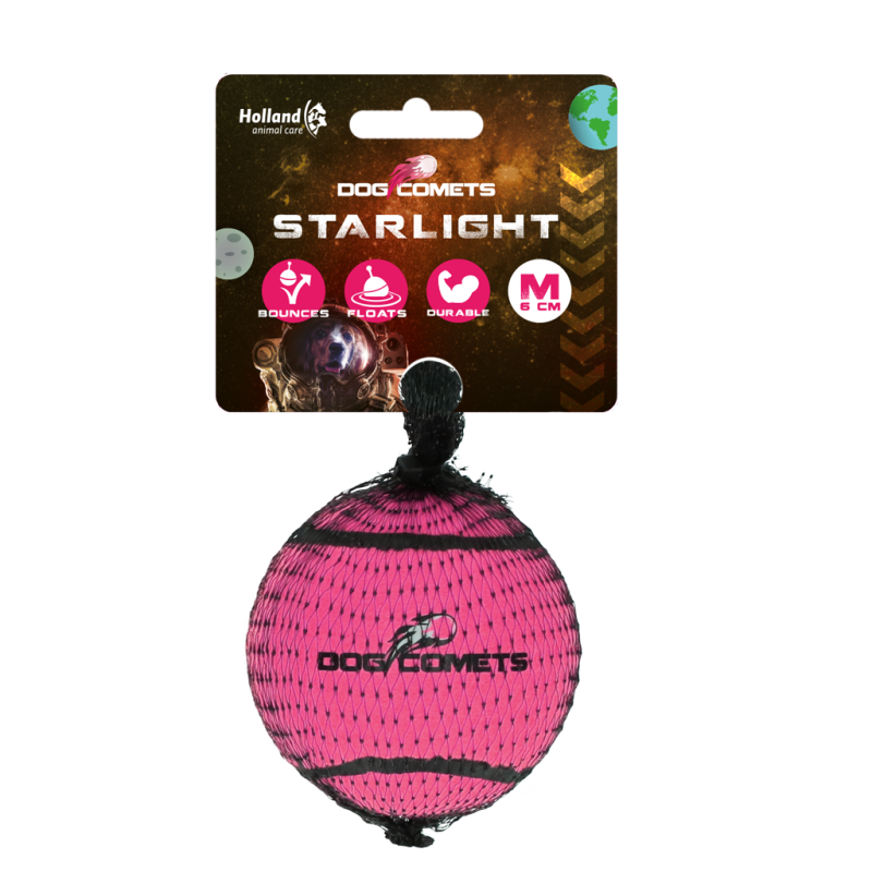 Dog Comets Starlight Tennisbold M Pink Dog Comets Starlight Tennisbold M Pink