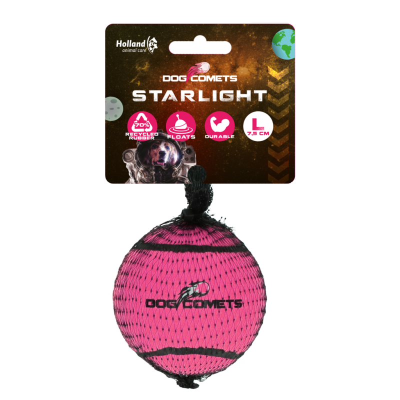 Dog Comets Starlight Tennisbold L Pink Dog Comets Starlight Tennisbold L Pink