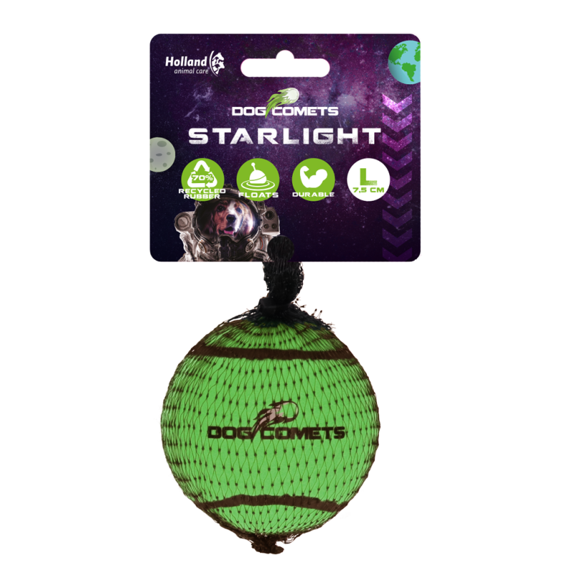 Dog Comets Starlight Tennisbold L Grøn Dog Comets Starlight Tennisbold L Grøn