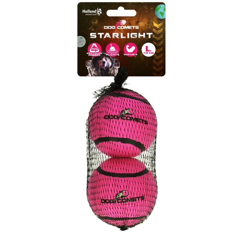Starlight Tennisbold L Pink (2-pak) hundelegetøj Comets