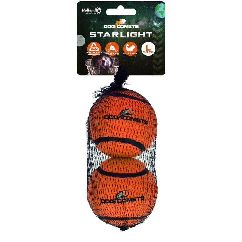 Starlight Tennisbold L Orange (2-pak) hundelegetøj Comets