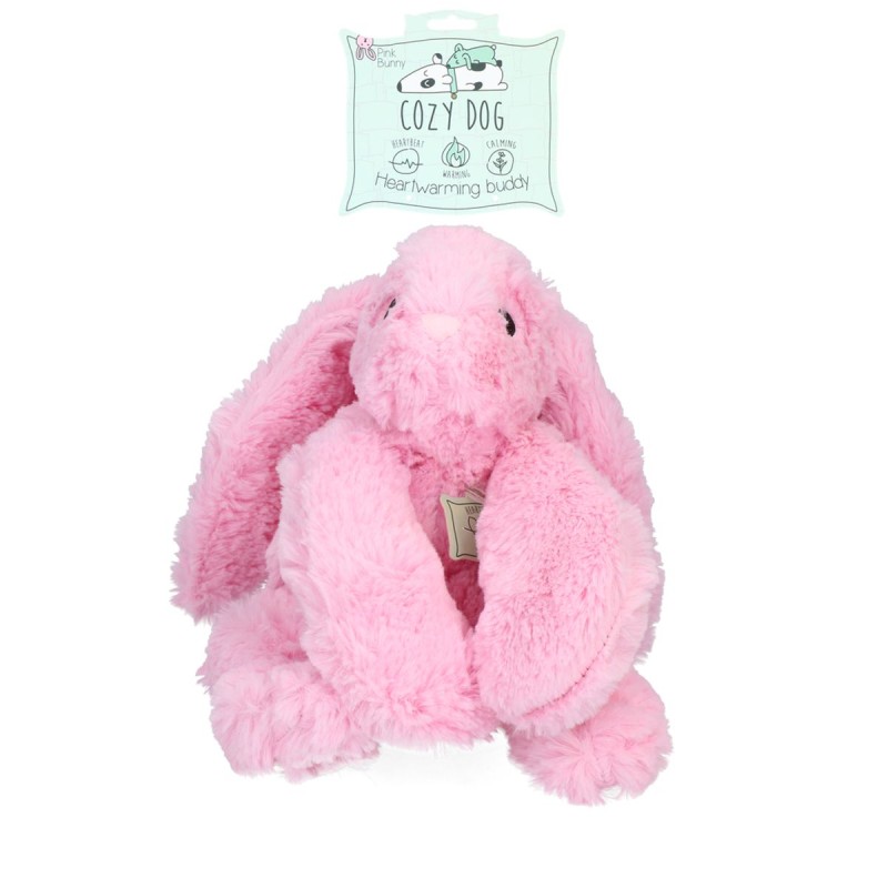 Kanin Pink med hjertelyd, varme og beroligende lavendel Cozy Dog