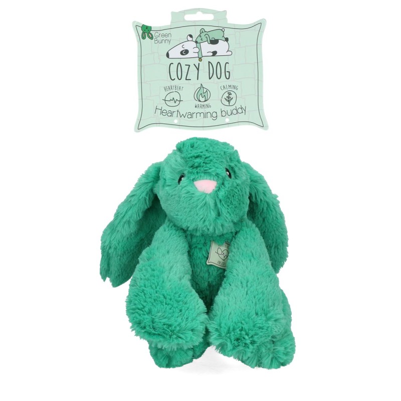 Kanin Grøn med hjertelyd, varme og beroligende lavendel Cozy Dog