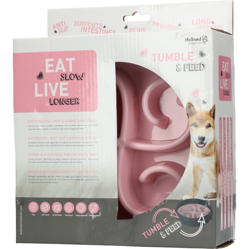 Eat Slow Live Longer Foderskål i lyserød Eat Slow Live Longer Foderskål i lyserød