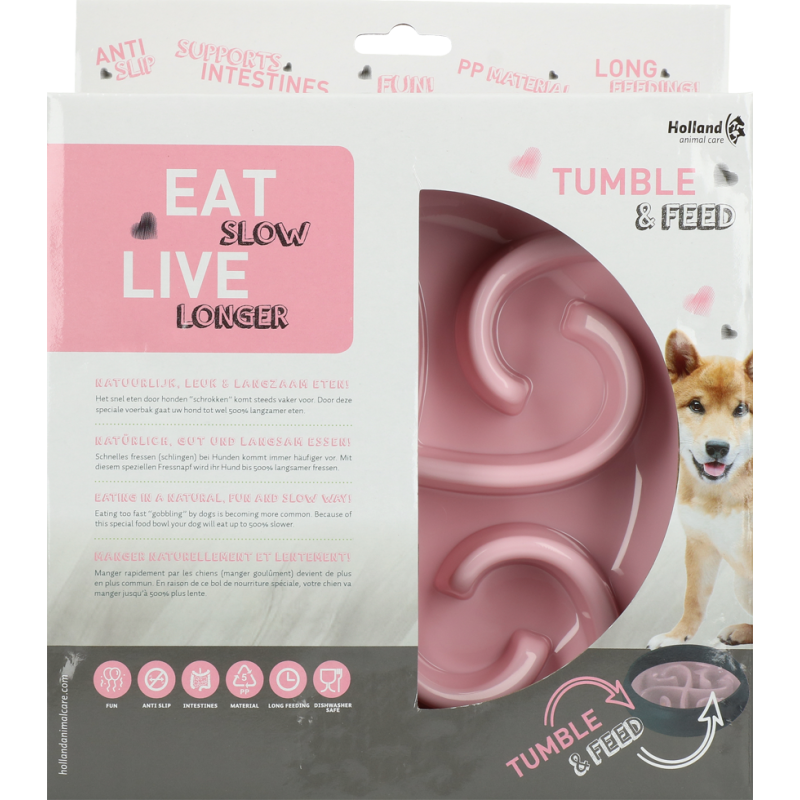 Eat Slow Live Longer Foderskål i lyserød Eat Slow Live Longer Foderskål i lyserød