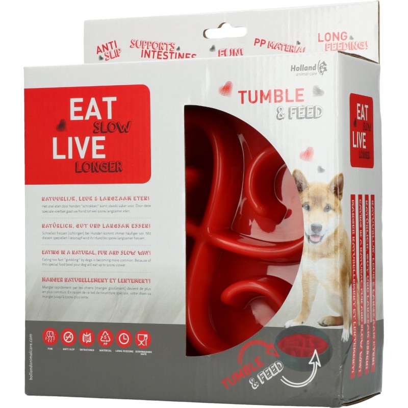 Eat Slow Live Longer Foderskål Rød Eat Slow Live Longer Foderskål Rød