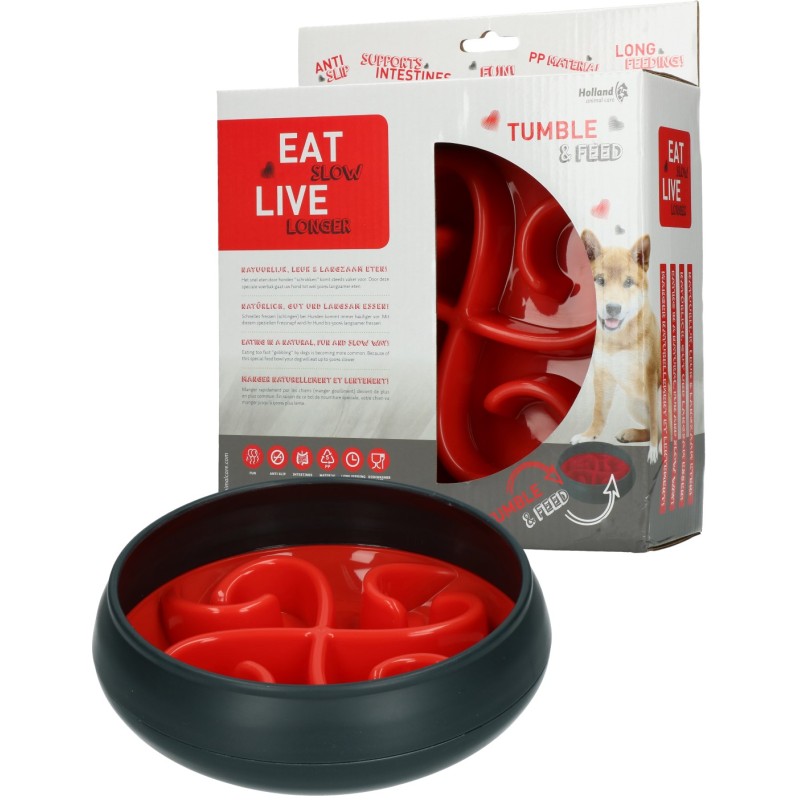 Eat Slow Live Longer Foderskål Rød Eat Slow Live Longer Foderskål Rød